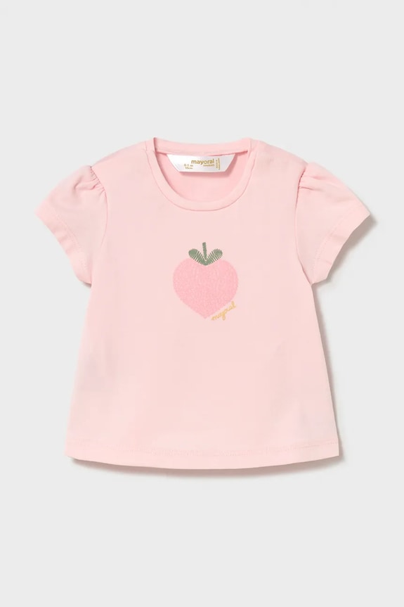 Mayoral Newborn tricou bebe print roz 1076.2R.Newborn.PPY2