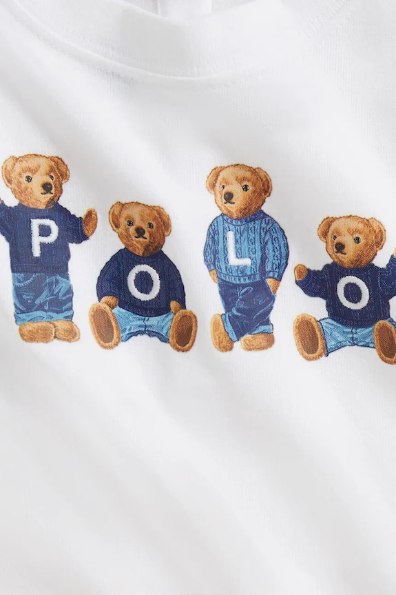 Dziewczynka Polo Ralph Lauren t-shirt bawełniany niemowlęcy 310A11851001 biały