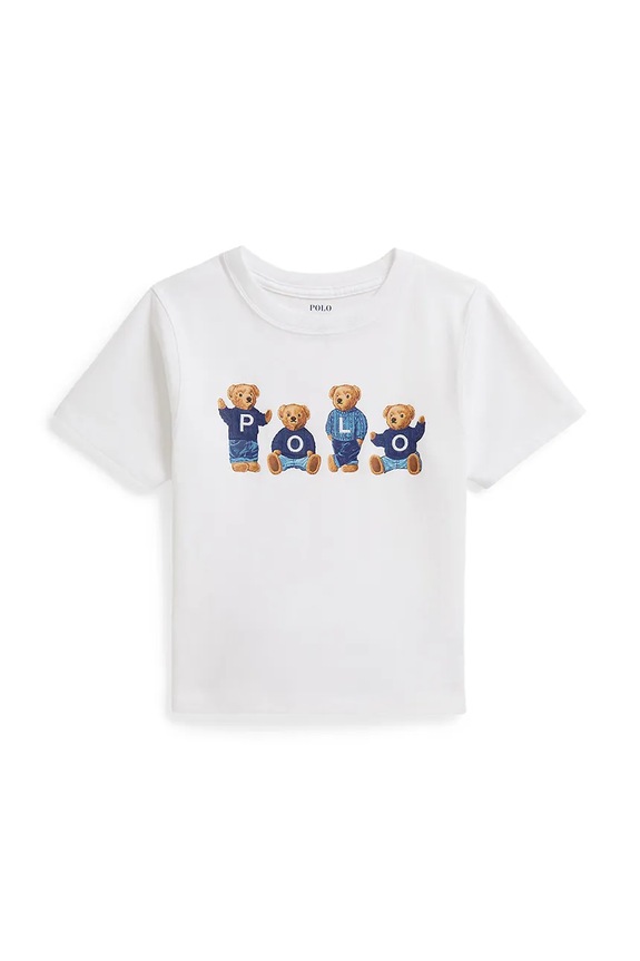 Dječja pamučna majica kratkih rukava Polo Ralph Lauren 312A11851001 bijela SS26