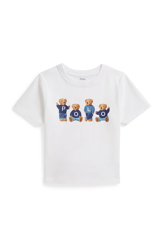 Dječja pamučna majica kratkih rukava Polo Ralph Lauren 312A11851001 bijela SS26