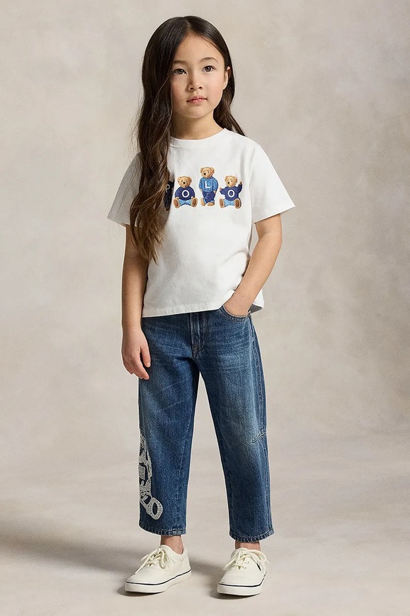 Dječja pamučna majica kratkih rukava Polo Ralph Lauren bijela 312A11851001