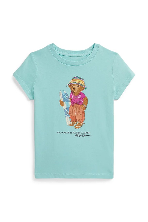 Polo Ralph Lauren T-shirt dziecięcy bawełniany turkusowy 312B22529001