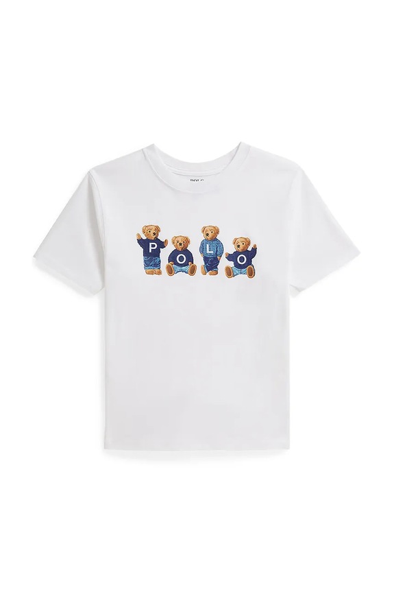 Παιδικό βαμβακερό μπλουζάκι Polo Ralph Lauren 313A11851001 λευκό SS26