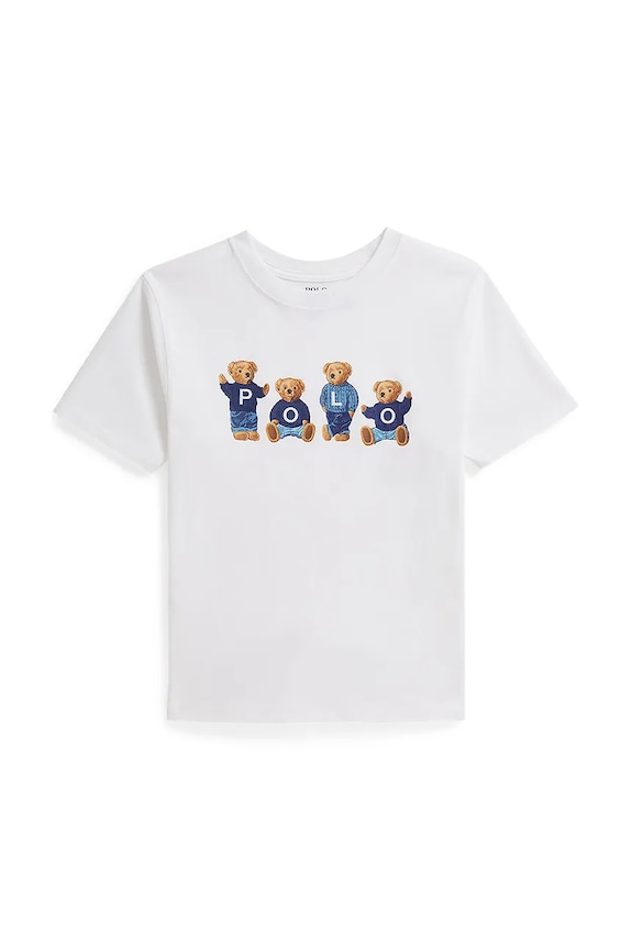 Παιδικό βαμβακερό μπλουζάκι Polo Ralph Lauren 313A11851001 λευκό SS26