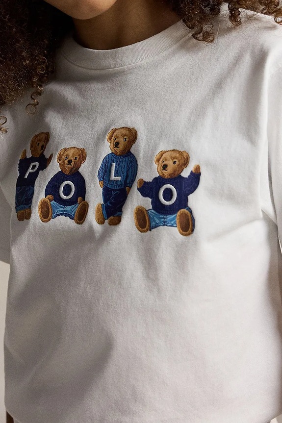 Παιδικό βαμβακερό μπλουζάκι Polo Ralph Lauren 313A11851001 λευκό