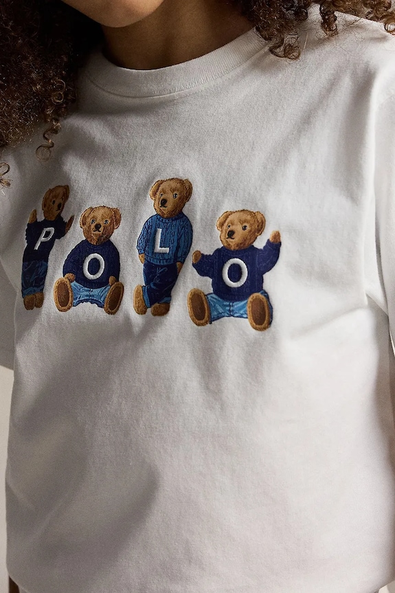 Παιδικό βαμβακερό μπλουζάκι Polo Ralph Lauren 313A11851001 λευκό
