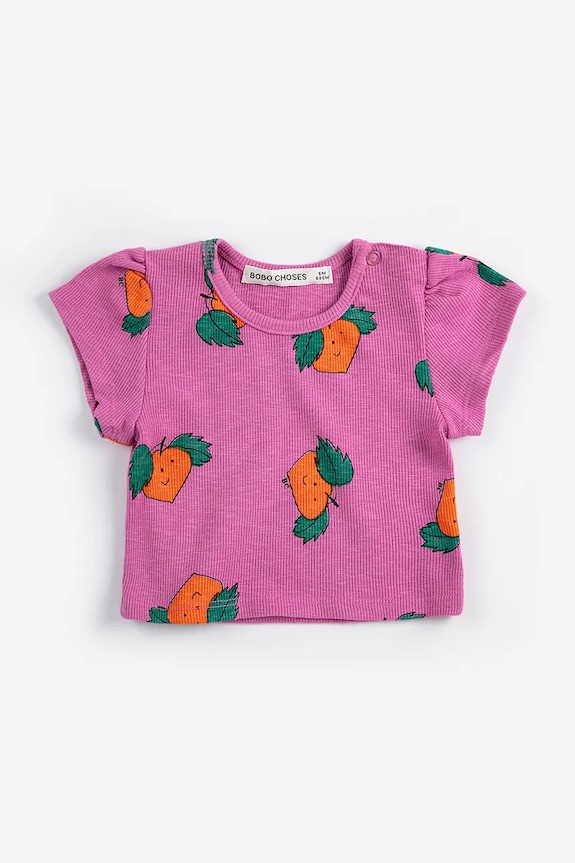 Bobo Choses t-shirt niemowlęcy Tangerine wzorzyste różowy 126AB022