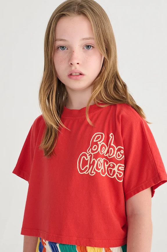 Bobo Choses tricou de bumbac pentru copii Bobo Choses By Hand print rosu 126AC139