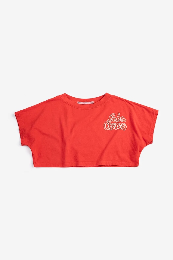 Bobo Choses tricou de bumbac pentru copii Bobo Choses By Hand 126AC139 rosu SS26