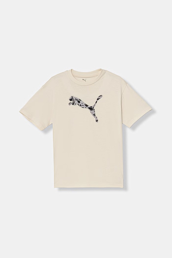 Puma tricou de bumbac pentru copii ESS GRAPHIC Animal print bej 692491