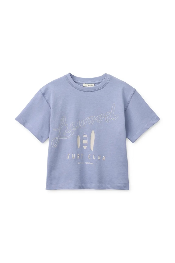 Παιδικό βαμβακερό μπλουζάκι Liewood Tyler Placement SS T-shirt LW20637.PPY2 μωβ SS26