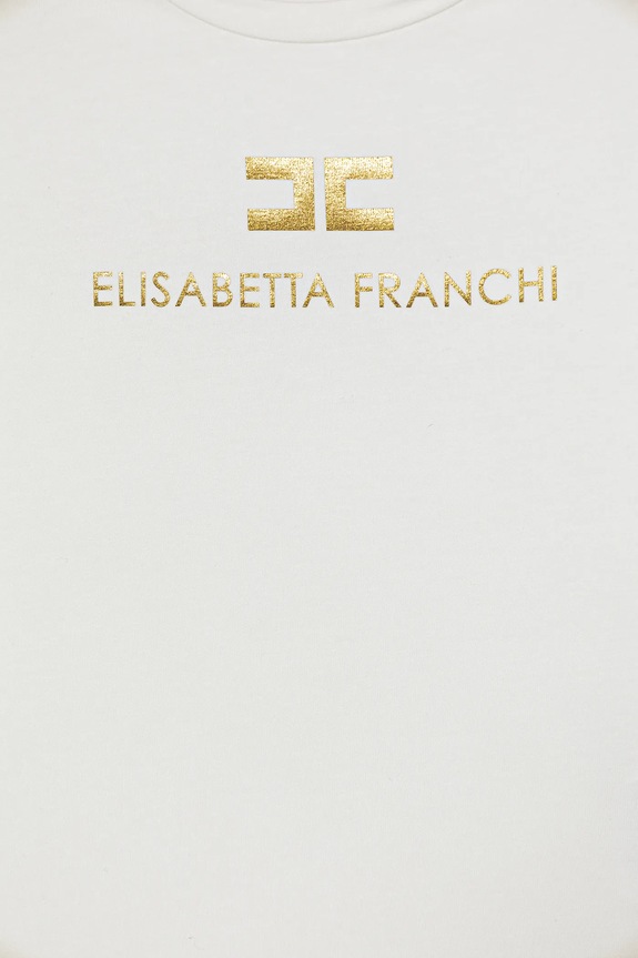 Dievča Detské tričko Elisabetta Franchi EFTS260.0.JE006.98.128 béžová