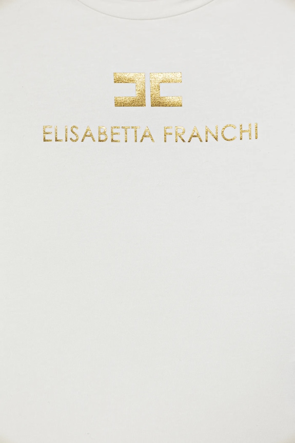 Dievča Detské tričko Elisabetta Franchi EFTS260.0.JE006.98.128 béžová