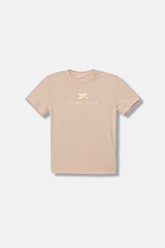 Detské tričko Elisabetta Franchi s elastanom oranžová EFTS260.0.JE006.98.128