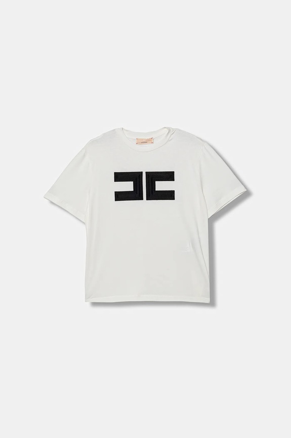 Detské tričko Elisabetta Franchi s elastanom béžová EFTS262.0.JE006.140.158