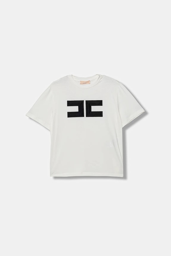 Detské tričko Elisabetta Franchi s elastanom béžová EFTS262.0.JE006.140.158