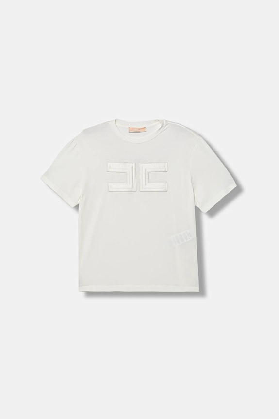 Detské tričko Elisabetta Franchi s elastanom béžová EFTS262.0.JE006.140.158