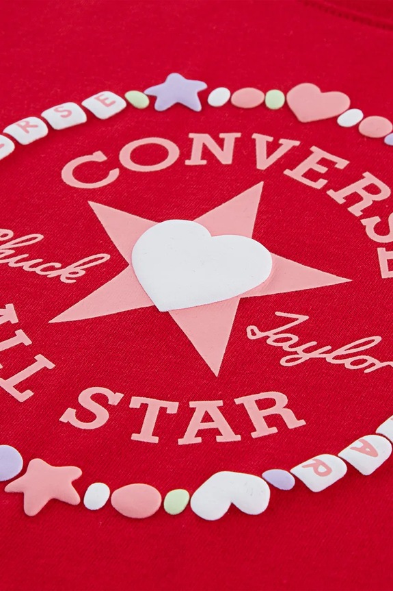 Dziewczynka Converse t-shirt dziecięcy 3CJ522 czerwony