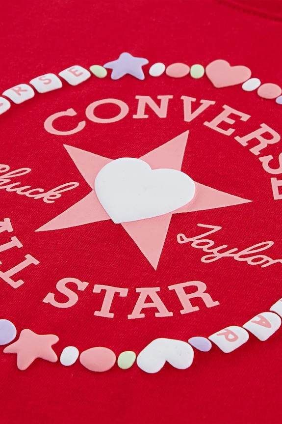 Dziewczynka Converse t-shirt dziecięcy 3CJ522 czerwony