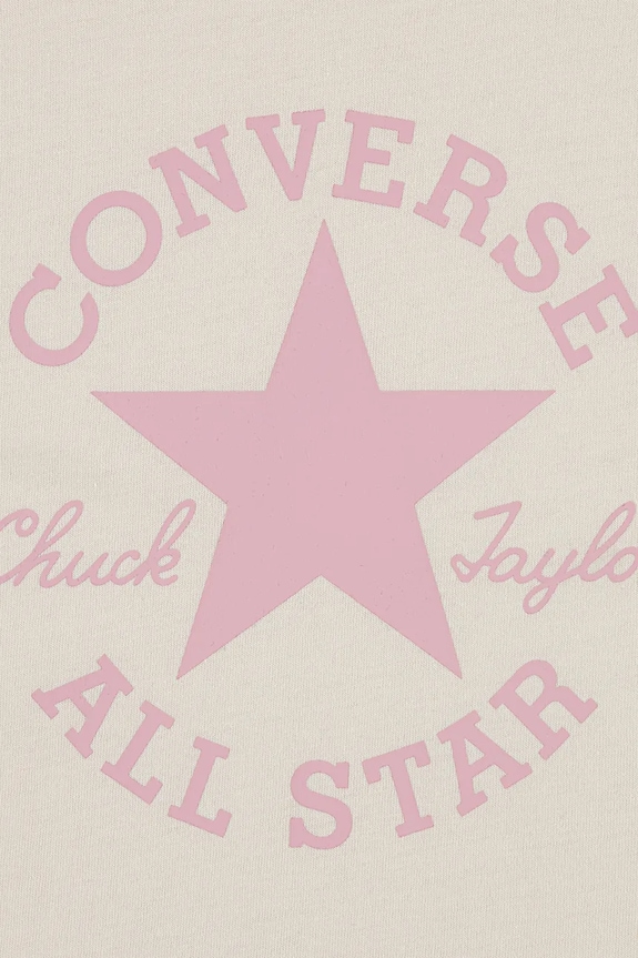 Dziewczynka Converse t-shirt dziecięcy 4CH526 beżowy
