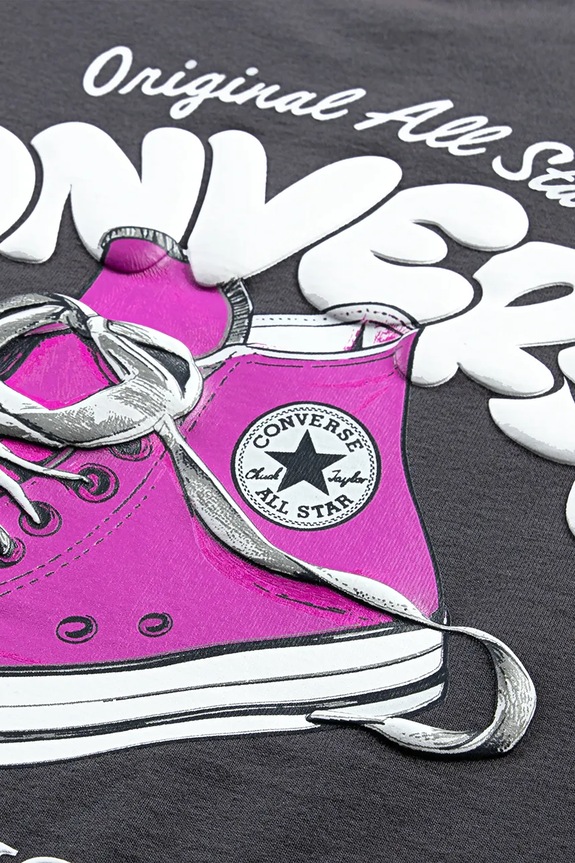 Djevojčice Dječja majica kratkih rukava Converse 4CJ021 siva