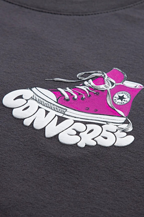 Dječja majica kratkih rukava Converse siva 4CJ021