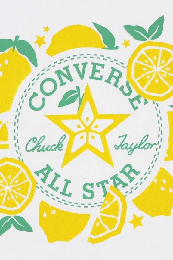 Dziewczynka Converse t-shirt dziecięcy 4CJ523 biały