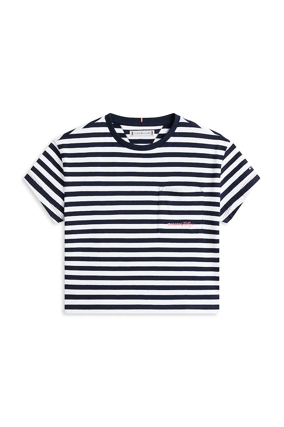 Tommy Hilfiger majica za djecu od pamuka KG0KG09199.128.176.PPY2 mornarsko plava SS26