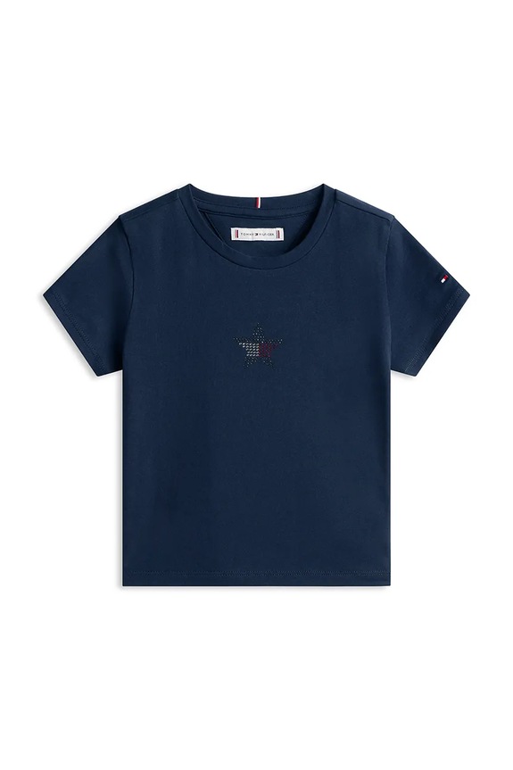 Tommy Hilfiger tričko detské bavlnené s elastanom KG0KG09097.128.176.PPY2 tmavomodrá SS26