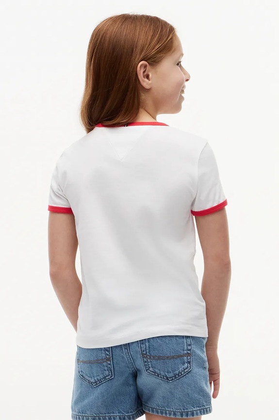 Dievča Tommy Hilfiger tričko detské bavlnené KG0KG09124.116.122.PPY2 biela
