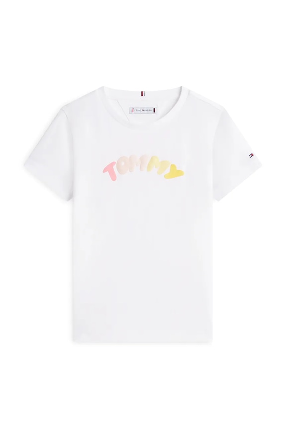 Tommy Hilfiger tricou pentru copii bumbac KG0KG09246.128.176.PPY2 alb SS26