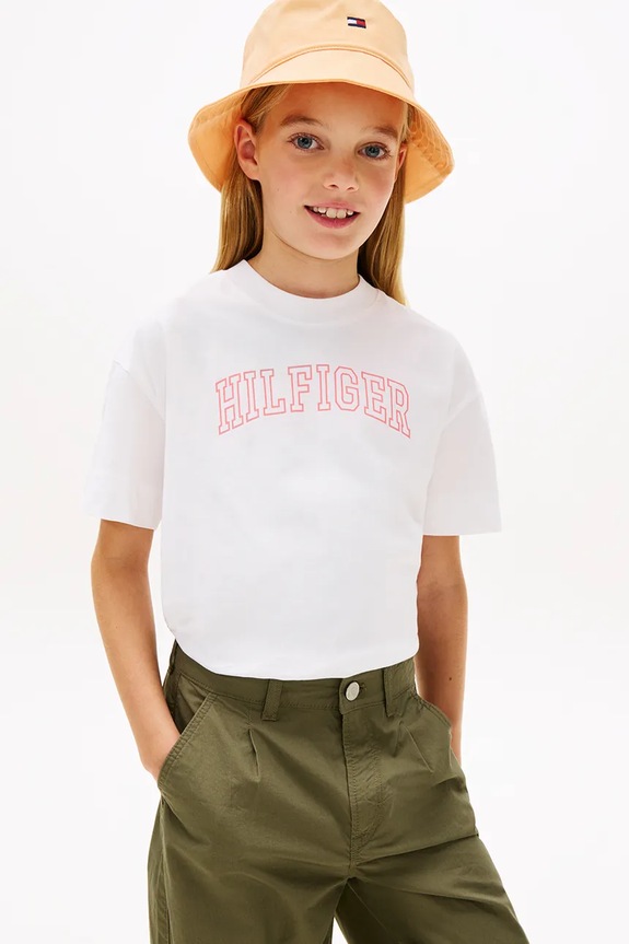 Tommy Hilfiger tričko detské bavlnené biela KG0KG09523.128.176.PPY2