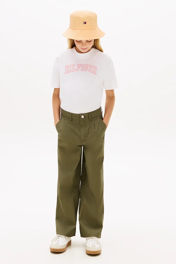 Dievča Tommy Hilfiger tričko detské bavlnené KG0KG09523.128.176.PPY2 biela