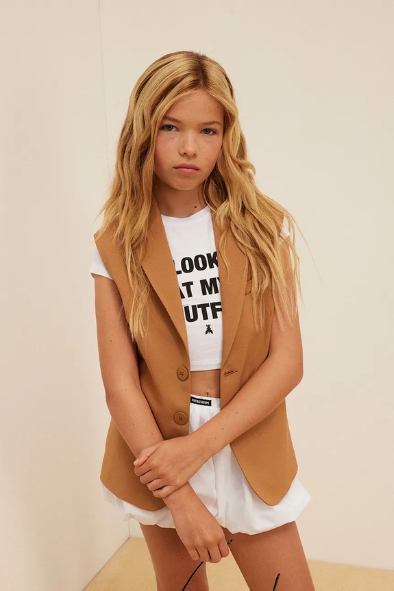 Patrizia Pepe t-shirt dziecięcy J051 biały 7M0972