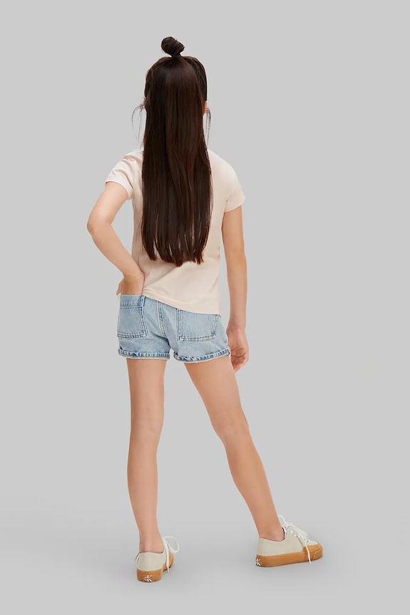 Calvin Klein Jeans T-shirt dziecięcy bawełniany pomarańczowy LVCKSJA17G.128.176.PPY2