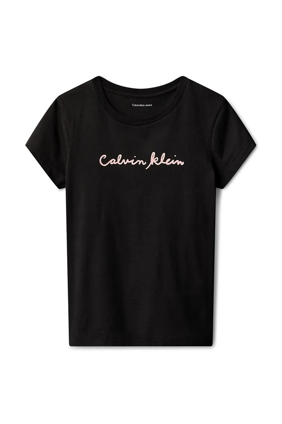 Calvin Klein Jeans T-shirt dziecięcy bawełniany LVCKSJA17G.128.176.PPY2 czarny SS26