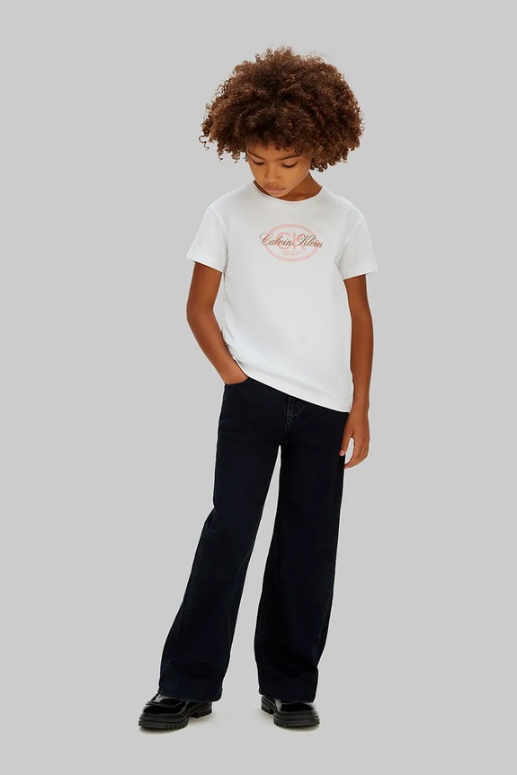Calvin Klein Jeans T-shirt dziecięcy bawełniany biały LVCKSJA25G.128.176.PPY2
