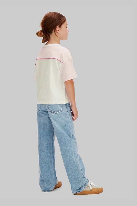 Calvin Klein Jeans T-shirt dziecięcy bawełniany beżowy LVCKSJA26G.128.176.PPY2