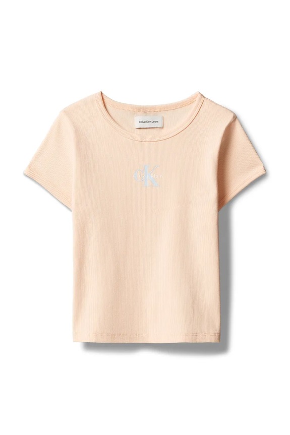 Calvin Klein Jeans tričko dětské bavlněné LVCKSJB11G.128.176.PPY2 béžová SS26