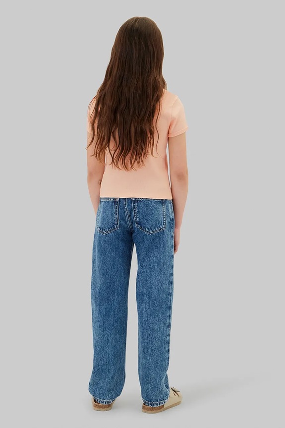 DÍVKA Calvin Klein Jeans tričko dětské bavlněné LVCKSJB11G.128.176.PPY2 béžová