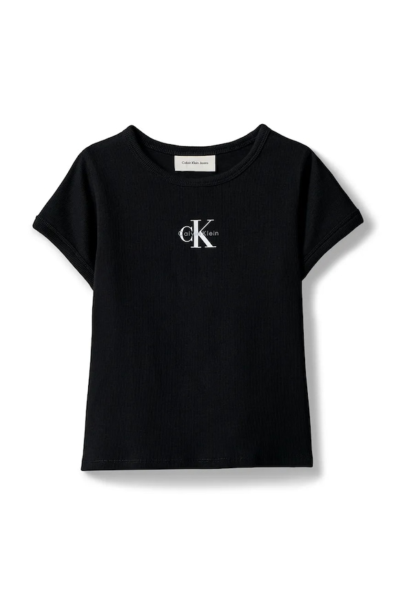 Calvin Klein Jeans t-shirt παιδικό βαμβακερό LVCKSJB11G.128.176.PPY2 μαύρο SS26