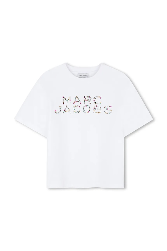 Marc Jacobs t-shirt bawełniany dziecięcy aplikacja biały W60746.114.150