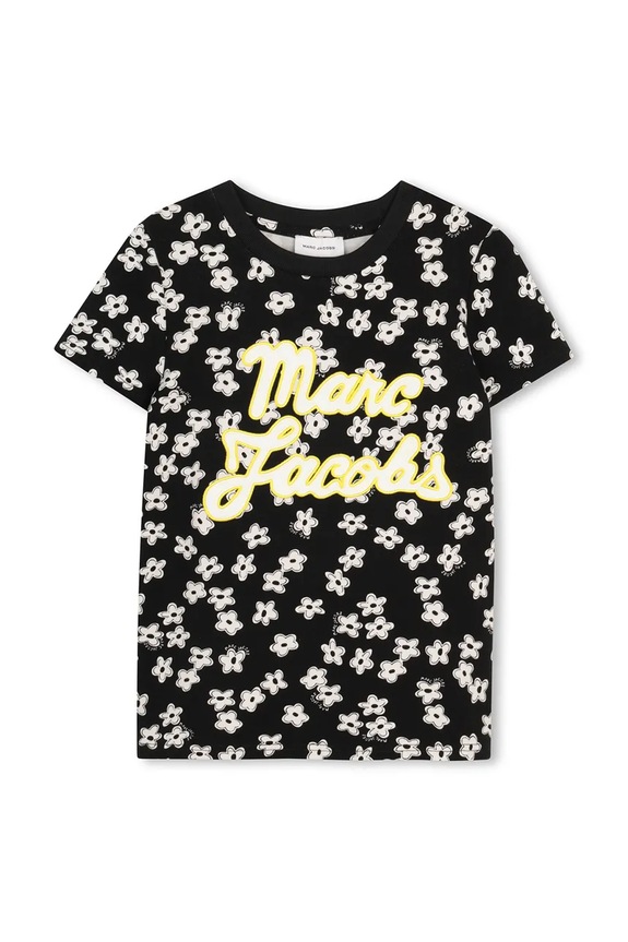Παιδικό μπλουζάκι Marc Jacobs εμπριμέ μαύρο W60738.94.108