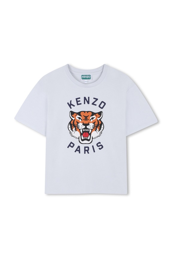 Παιδικό βαμβακερό μπλουζάκι Kenzo Kids στάμπα μπλε K61804.86.108
