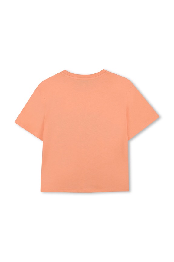 Παιδικό βαμβακερό μπλουζάκι Kenzo Kids K61804.86.108 πορτοκαλί SS26