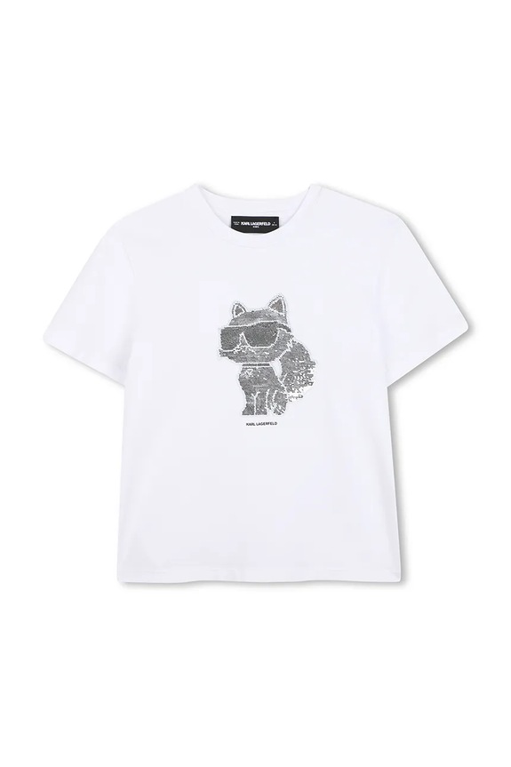Djevojčice Dječja majica kratkih rukava Karl Lagerfeld Z31153.114.150 bijela