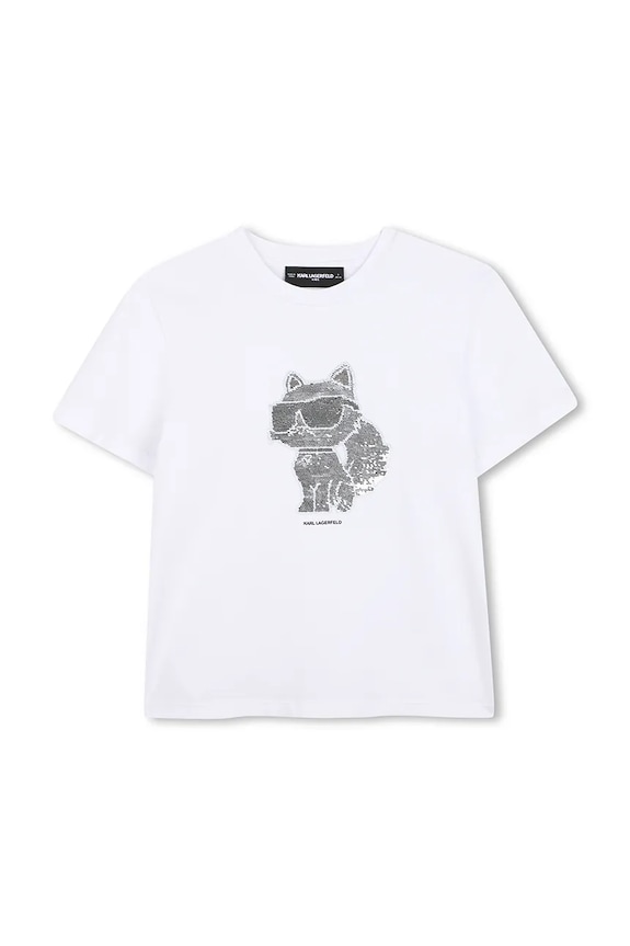 Djevojčice Dječja majica kratkih rukava Karl Lagerfeld Z31153.114.150 bijela