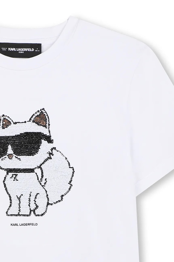 Dječja majica kratkih rukava Karl Lagerfeld Z31153.114.150 bijela