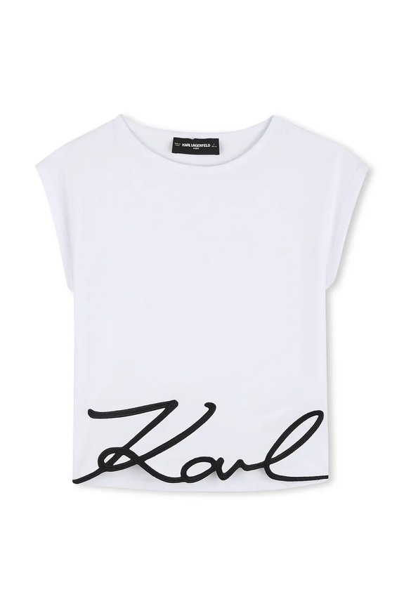 Karl Lagerfeld t-shirt dziecięcy z elastanem biały Z31164.156.162