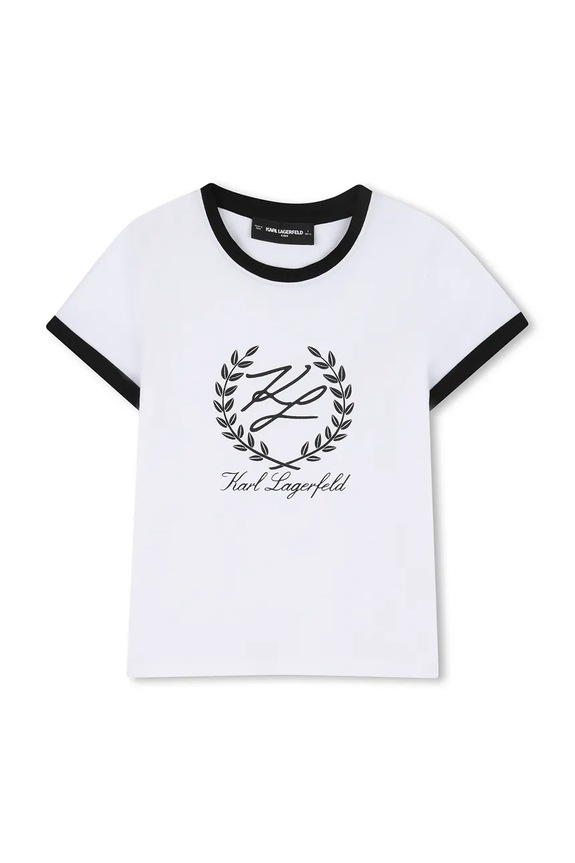 Karl Lagerfeld t-shirt dziecięcy z elastanem biały Z31154.114.150